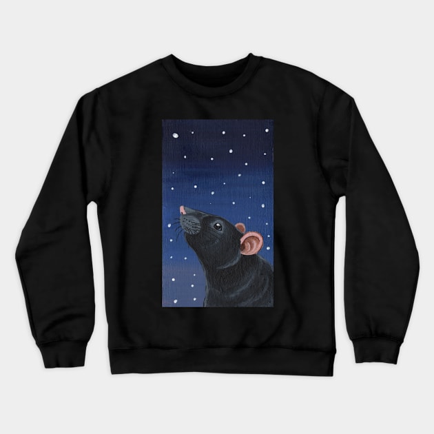 Black Rat Stargazing Crewneck Sweatshirt by WolfySilver